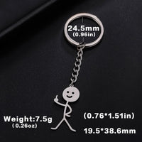Teamer Funny Middle Finger Stickman Keychain 2025 Cute Trend School Bag Car Key Pendant Couple New Trinket Gift Keyring Econic Blanks