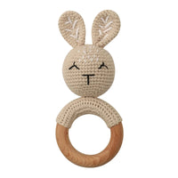 BPA Free Baby Wooden Teether Crochet Cartoon Baby Rattle Toys Wooden Ring Rodent Toys Mobile Gym Kids Newborn Educational Toys Purest Peak