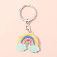 New Colorful Rainbow Keychains for Car Key Souvenir Gift for Women Men DIY Handbag Pendants Hanging Key Ring Jewelry Accessories Quick Pick Grocers