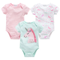 3/6 pcs a lot Baby Girls Clothes  pour nouveaux Cotton Short Sleeve Girl Bodysuit 0-12 Months Newborn Boys Clothing Toddler Econic Blanks
