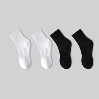 10/20 Pairs Neutral Solid Color Round Neck Socks Spring Summer Sweat Absorbing Breathable Soft Comfortable Couple Sports Socks Quick Pick Grocers