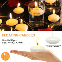 6/10/16Pcs Unscented Discs Candles Floating For Valentine's Day Party Wedding Home Bathtub Decor Romantic Confession Candlelight Purest Peak Salt