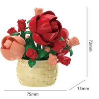 DIY MOC Potted Rose Sunflower Plants Succulents Bonsai Tree Gardens Romantic Building Blocks Model Bricks Kids Sets Kits Toys Purest Peak Salt