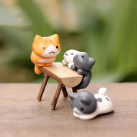 6Pcs/Set Cartoon Lucky Cat  Home Garden Bonsai Decorations Miniatures Gift Lovely Micro Landscape Kitten Miniature Craft Quick Pick Grocers