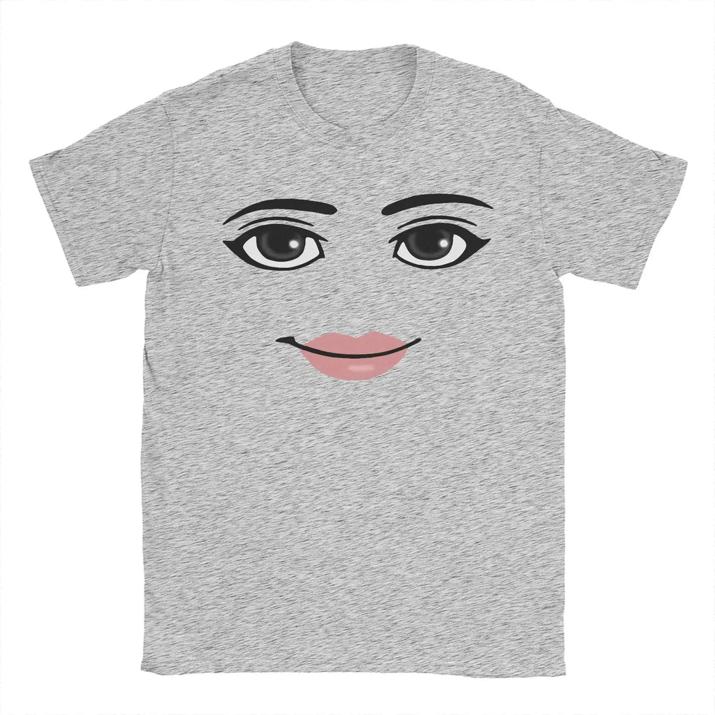 Round Neck Short Sleeve Clothing Summer Novelty Harajuku Streetwear Robot Robloxs Woman Face Game Tshirt Aesthetic Clothes Quick Pick Grocers