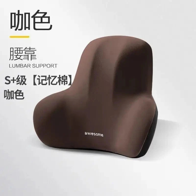 Memory Foam Lumbar Back Cushion for Car Office Gaming Chairs and Postpartum Waist Support Multi Functional Pain Relief Pillow Econic Blanks