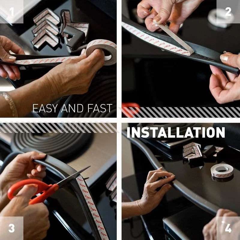 NBR Table Corner Safety Bumper Strips Anti Crash Baby Protection Strips Bumper Corner Soft Cover Strips Table Corner Protection Quick Pick Grocers