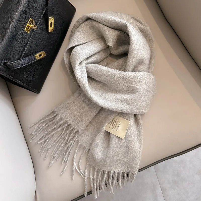Winter Narrow Scarf 28 Color 100% Wool Scarf Hot Selling Solid Color Scarf Men's and Women's Universal Warm and Cold proof Scarf Quick Pick Grocers