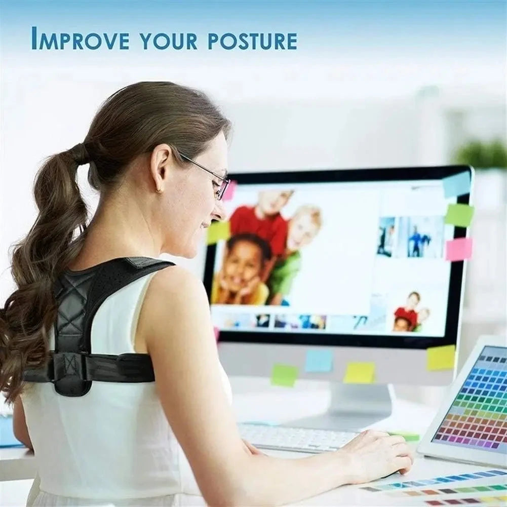 Adjustable Back Shoulder Posture Corrector Belt Clavicle Spine Support Reshape Your Body Home Office Sport Upper Back Neck Brace Econic Blanks