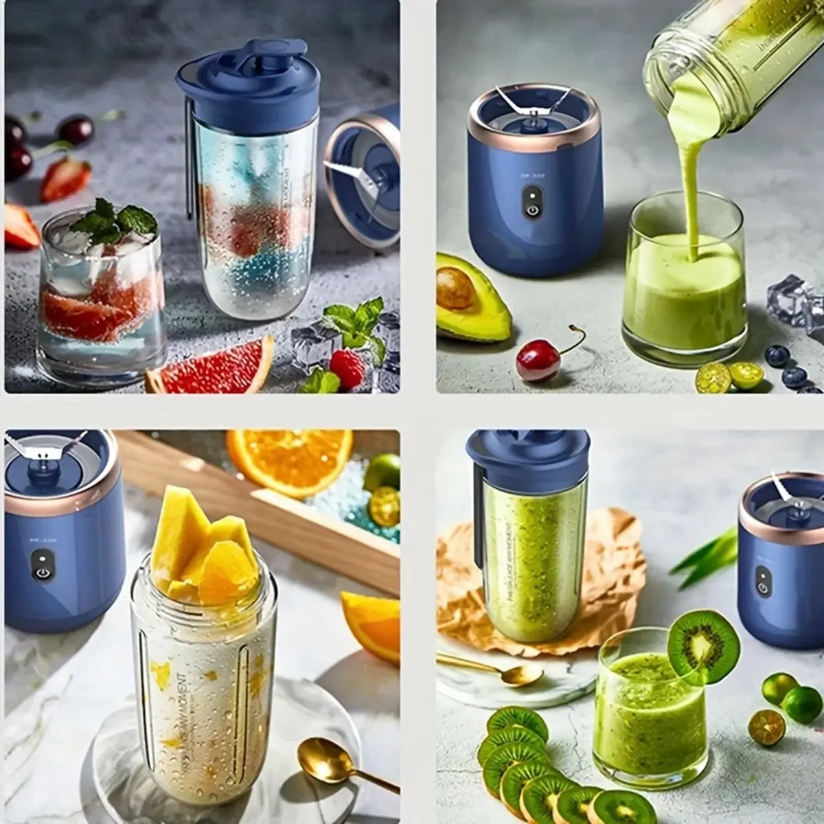 Portable Blender Bottle Electric 6 Blades Multifunction Juice Blender Fresh Juice Smoothie Blender Ice CrushCup Food Processor Econic Blanks