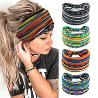 European American Women'S Bohemian Style Elastic Headscarf Fashionable Breathable Cotton Wide Brimmed Hair Accessories Quick Pick Grocers