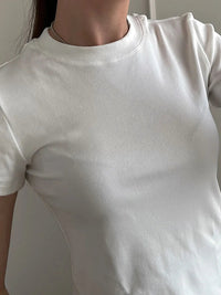 Basic T Shirts Women Cotton Slim Fit White Tops Summer Black Tees Crew Neck 100% Cotton T Shirt For Women Plain T-shirts Soft Quick Pick Grocers
