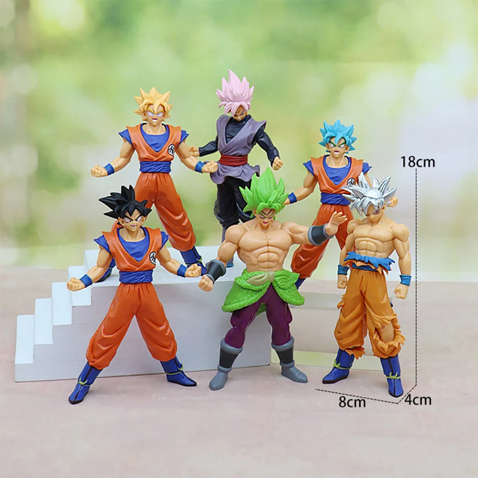 Anime 17-18CM Dragon Ball Z Super Saiyan Son Goku Broly Vegeta Anime Action Figure Model Gifts Collectible Figurines for Kids Quick Pick Grocers
