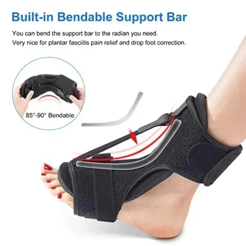 1PC Plantar Fasciitis Night Splint Adjustable Ankle Brace Foot Drop Brace for Plantar Fasciitis Arch Foot Pain Achilles banket Econic Blanks