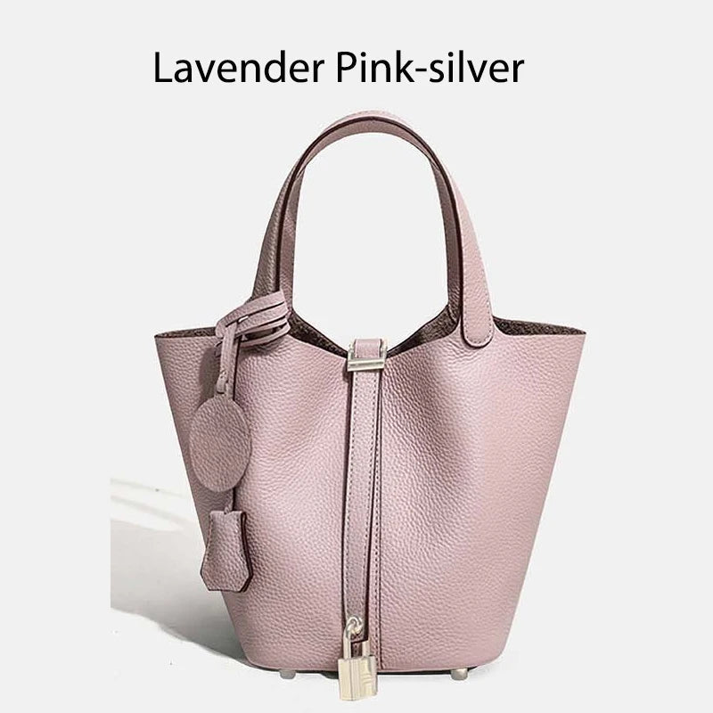 MENDY Women Bags Handbags Bucket Bag Real Leathe Fashion Tote Bag Genuine Leather Luxury Desginer Big Size Large Lady Hand Bags Quick Pick Grocers