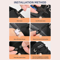 8mm No Tie Shoe Laces Press Lock Shoelaces Without Ties Elastic Laces Sneaker Kids Adult Widened Flat Shoelace for Shoes Quick Pick Grocers