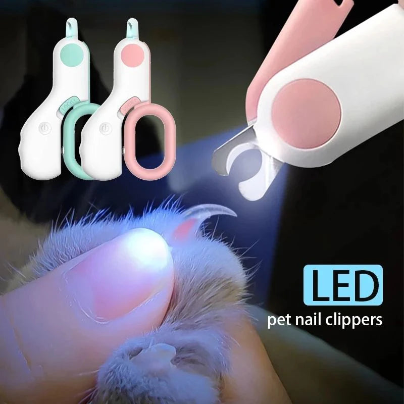 LED Light Cat Dog Nail Clipper Cutter Professional Pet Claw Trimmer with Safety Lock Puppy Kitten Animals Care Grooming Tool Kit Econic Blanks