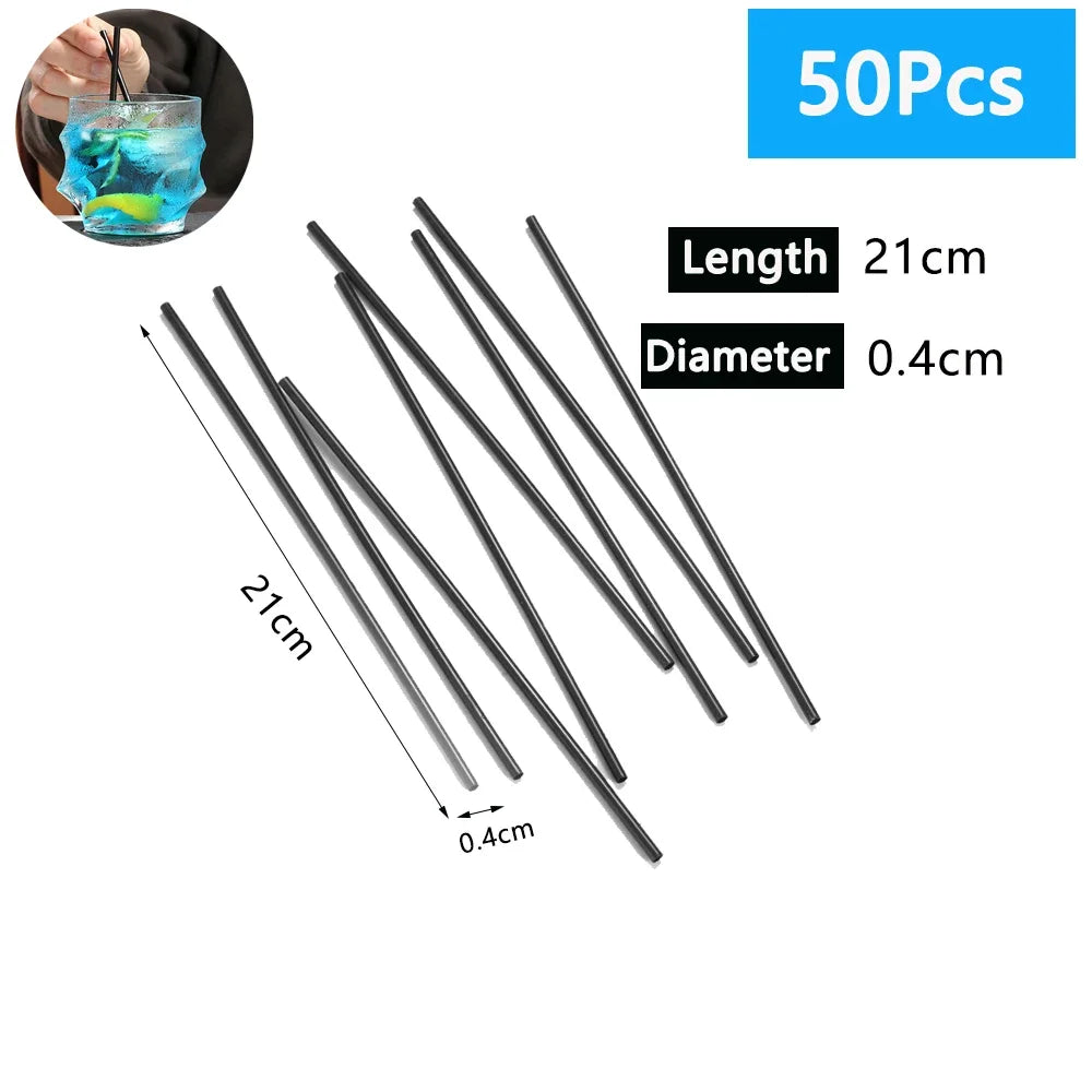 50-6000PCS Black Straws Flexible Drinking Straws Cocktail Straws plastique Drink Tube Straw for Wedding Tea bar Party Wholesale Quick Pick Grocers