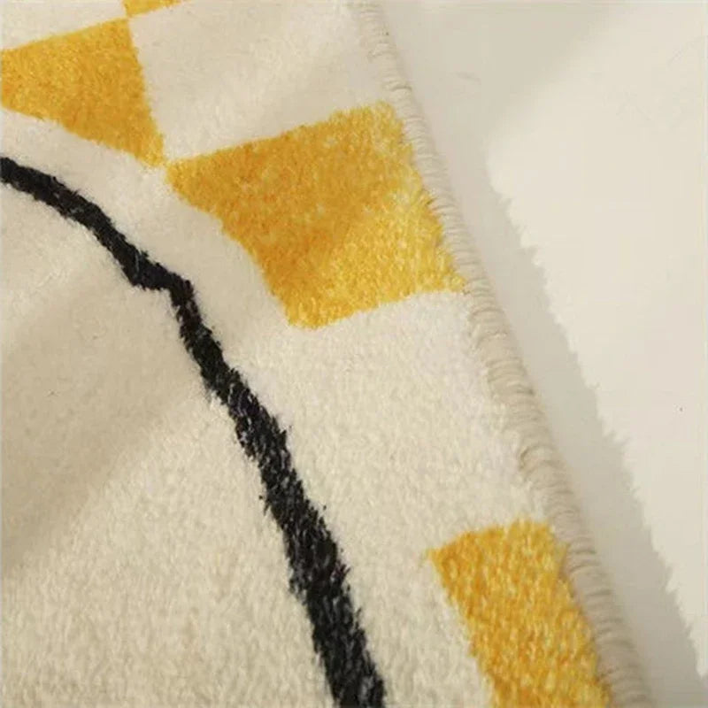 Non-Slip Long Floor Mat Fluffy Soft Bedroom Bedside Rugs Nordic Cartoon Carpet for Kids Room Bathroom Living Room Home Decor Quick Pick Grocers