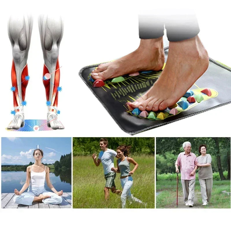 Foot Massage Mat Acupressure Relax Massage Pad Trigger Point Heath Therapy Relax Pain Stress Relief Reflexology Walk Stone Road Quick Pick Grocers