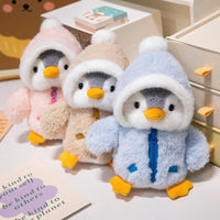 New Cute Penguin Plush Toy Baby Comforting Sleep Doll Fluffy Penguin Wearing Clothes Hats Stuffed Animal Pillow Birthday Gifts Purest Peak