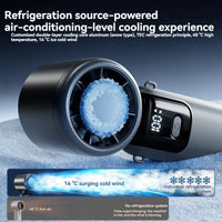 JPNPL 4000mAh Hanging Ice Pack Handheld High-speed Fan Folding 100 Speed Infinitely Adjustable Fan Portable For Outdoor Neck Quick Pick Grocers