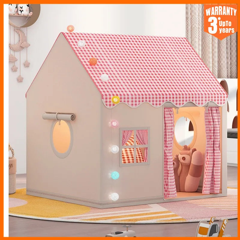 Kid Toys Tent Princess Castle Play House Cubby Children Small House Folding indoor Play tent Baby Tent Solid Frame No Light Ball Purest Peak