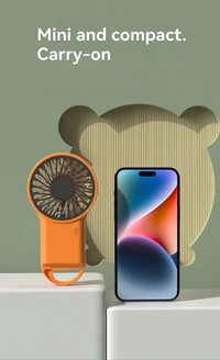 Cartoon Foldable Mini Fan USB Rechargeable Handheld Desktop Fan with Hook Portable Cooling Fan for Outdoor Travel Home Office Quick Pick Grocers