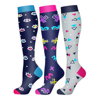 58 Styles 3 Pairs/Pack Compression Socks Knee High 30MmHg  Women Men Sports Socks Edema Diabetes Varicose Veins Running Socks Quick Pick Grocers