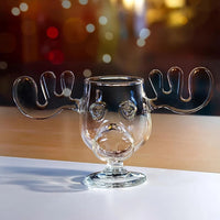 1/2/3PCS Christmas Elk Glass Cup 240ML Juice Milk Moose Mug Christmas Reindeer Head Beer Water Cup Holiday Party Drinkware Gifts Quick Pick Grocers