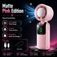Portable Cooling Fan, 5-Speed Strong Wind Foldable Neck Hanging Fan, 9H Long Battery 4000mAh Mini Air Cooler for Travel & Outdoo Quick Pick Grocers