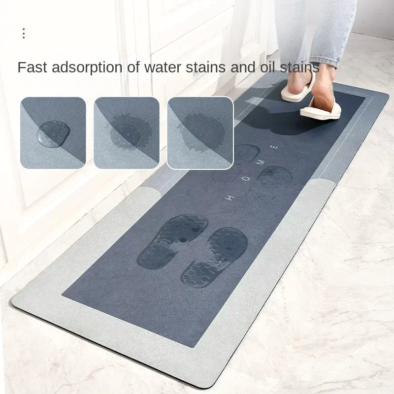 Kitchen Absorbent Mat Non-Skid Waterproof Wipeable Comfort Standing Kitchen Rugs and Mats Wipeable Wash Free Long Strip Carpet Quick Pick Grocers