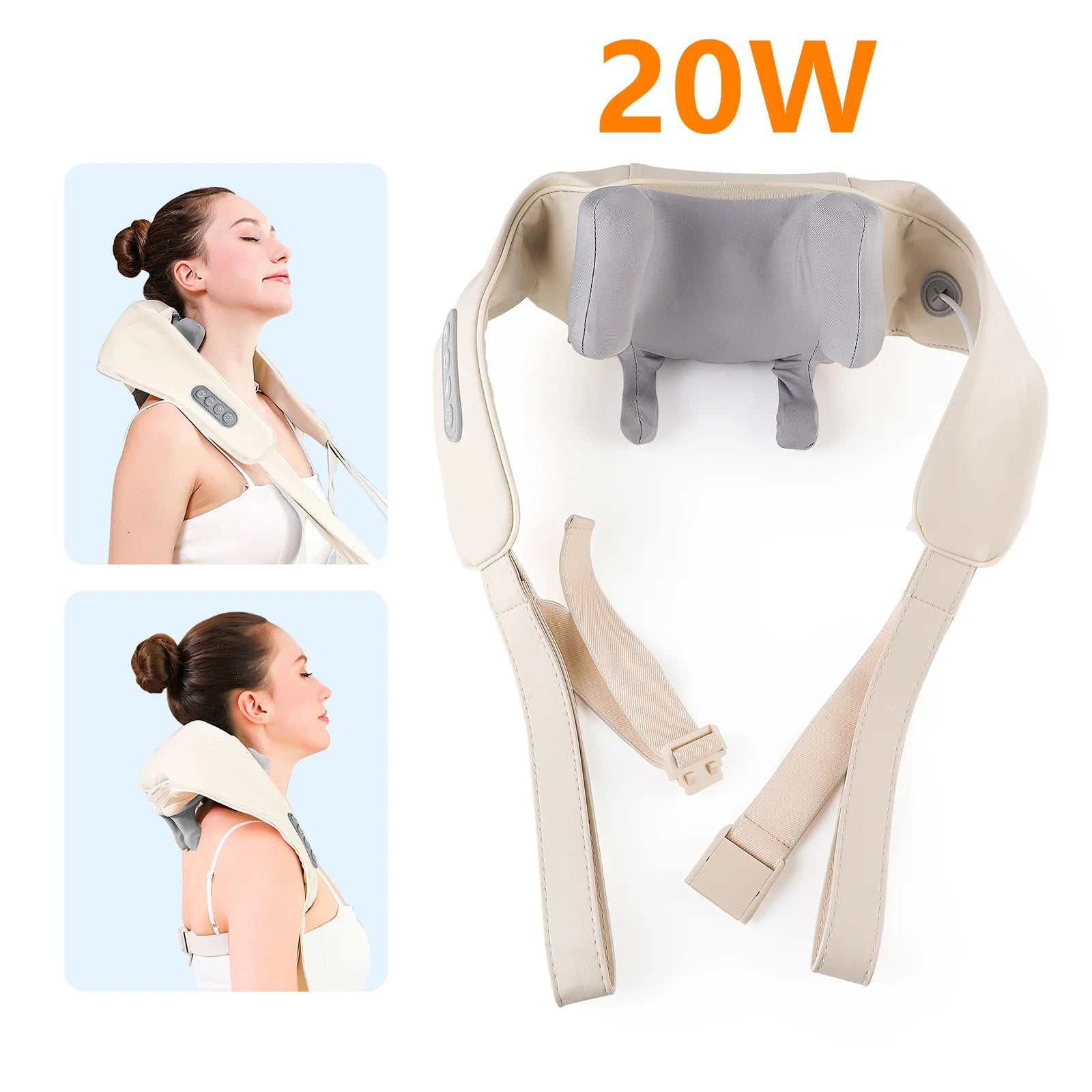 Foreverlily 26W Neck And Shoulder Massager Wireless Shoulder And Back Kneading Massage Shawl Trapezius Neck Cervical masajeador Purest Peak