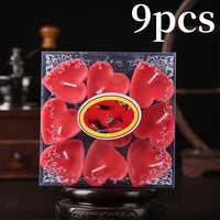 9pcs Heart-shaped Scented Tea Candles Valentine's Day Romantic Love Candle Proposals Wedding Anniversary Decorative Candle Econic Blanks