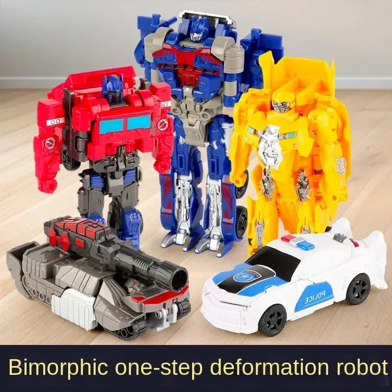 Transformation Car Anime Robot Model One Step Deformation Robot Toy Kid Puzzle Toy Deformation Car Action Figure Model Quick Pick Grocers