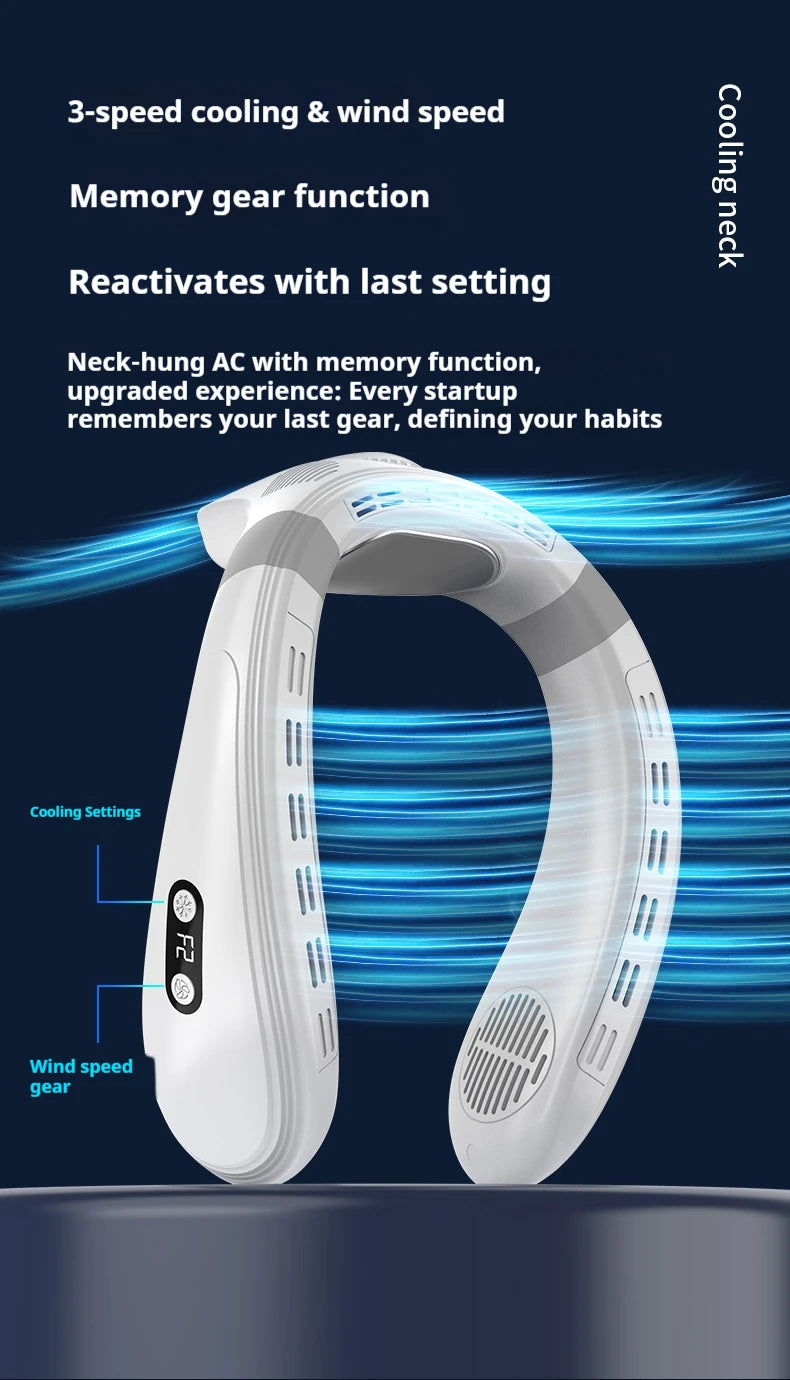 New Neck Air Conditioner Portable Neck Fan Rechargeable Semiconductor Cooling Bladeless Fan Outdoor Personal Fan Wearable Cooler Quick Pick Grocers