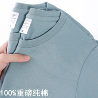 100% Cotton T-shirt Men Women Solid Color O Neck Short-sleeved Tops Summer Korean Loose Half-sleeve T Shirt Unisex M-4XL Quick Pick Grocers