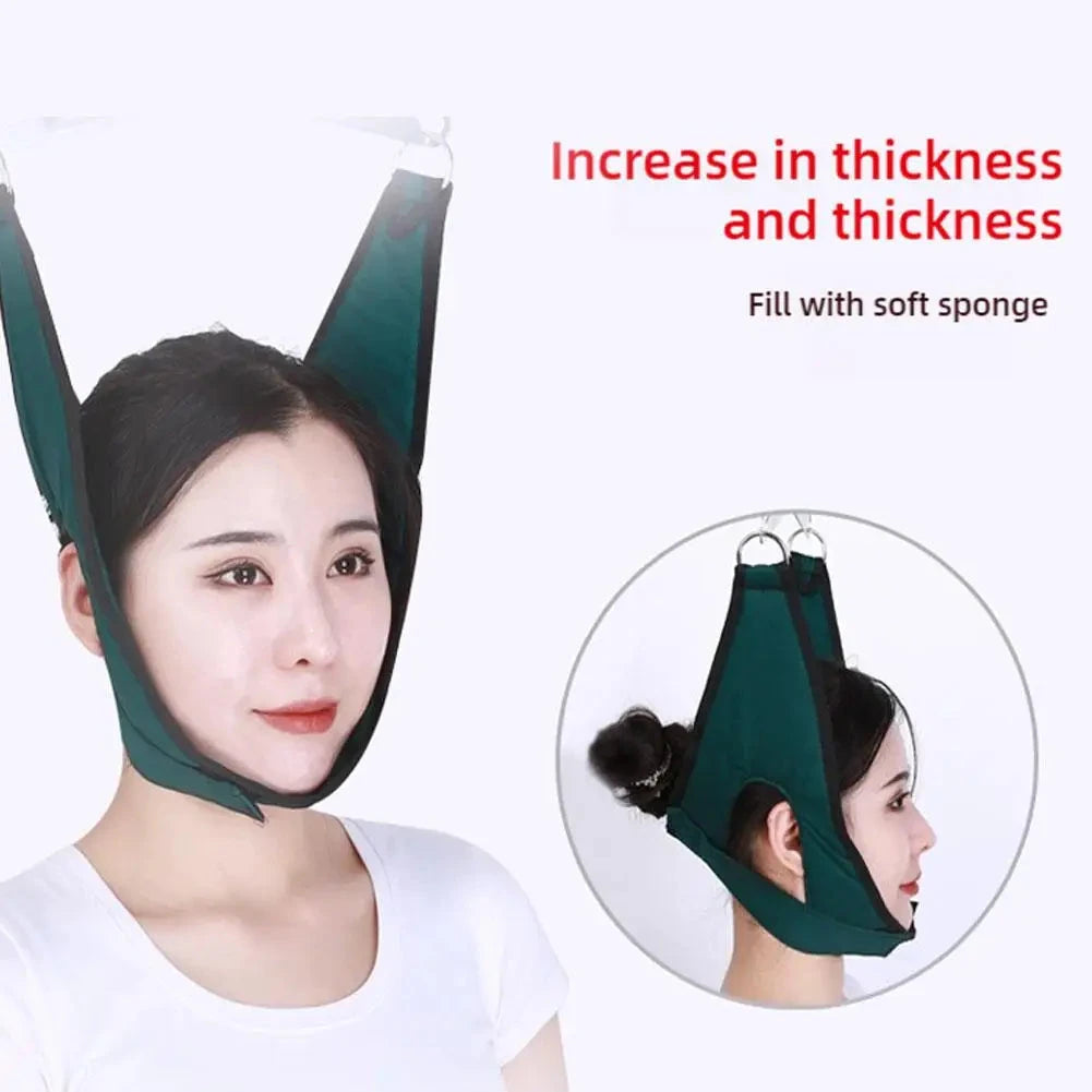 Over Door Hanging Neck Traction Kit Cushion Belt Brace Adjustable Cervical Correction Stretcher Back Head Massager Econic Blanks