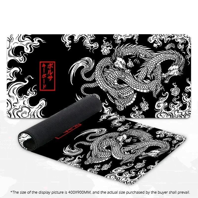 Japanese Dragon Large XXL Gaming Mousepad 900x400 700x300 Speed Desk Mat Anime Theme Keyboard Gamer Mouse Pad for Esports Econic Blanks