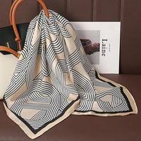 Luxury Print Satin Silk Square Scarf for Women Shawl Hijab Neckerchief Female Hair Ribbon Headband Fashion Wrap Bandana 2023 New Econic Blanks