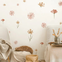 Boho Flowers Wall Stickers Child Watercolor Bedroom Living Room Home Decor Art Eco-frienly Removable Decals PVC Murals Econic Blanks