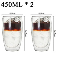 2-18PCS Double Wall High Borosilicate Glass Mug Heat Resistant Tea Milk Juice Coffee Water Cup Bar Drinkware Gift Creativity Set Quick Pick Grocers
