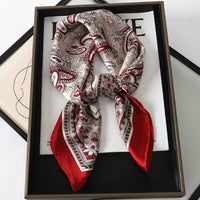60Colors Luxury Scarf Women 70*70Cm Silk Feel Square Hair Wrapping Foulard Satin Shawl Big Size Head Bandana Hijab Handkerchief Quick Pick Grocers