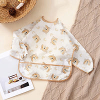 Elinfant 1PC Long Sleeve Bibs, Waterproof Feeding Bibs,Washable Burp Cloth,Coveralls Bibs,Easy To Clean,Wash-Free Eating Bibs Econic Blanks
