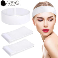 100/50/10pcs Disposable Spa Headbands Elastic Non-Woven Fabric Hair Bands for Women Makeup Soft Skin Care Esthetician Supplies Quick Pick Grocers