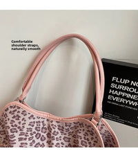 Brand Women's Shoulder Bag Y2k Fashion Sweet Polka Dot Handbag Korean Casual Versatile Leopard Print Brown Frosted Tote Bags Quick Pick Grocers