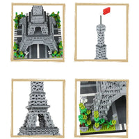 Eiffel Tower Paris Architectural Micro Mini Model Building Blocks Toy : Enhance Your Office Decor, Boost Hand Skills Gift Quick Pick Grocers