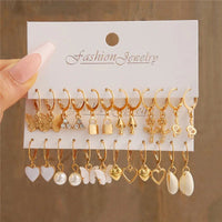 Modyle Gold Color Dangle Earrings Set Butterfly Acrylic Hollow Drop Earrings for Women Heart Hoop Earring Fashion Jewelry Gifts Econic Blanks