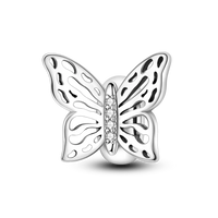 100% 925 Sterling Silver Rainbow Zircon Colorful Butterfly Dragon Shaped Silicone Stopper Charms Beads Fit DIY Bracelets Jewelry Econic Blanks