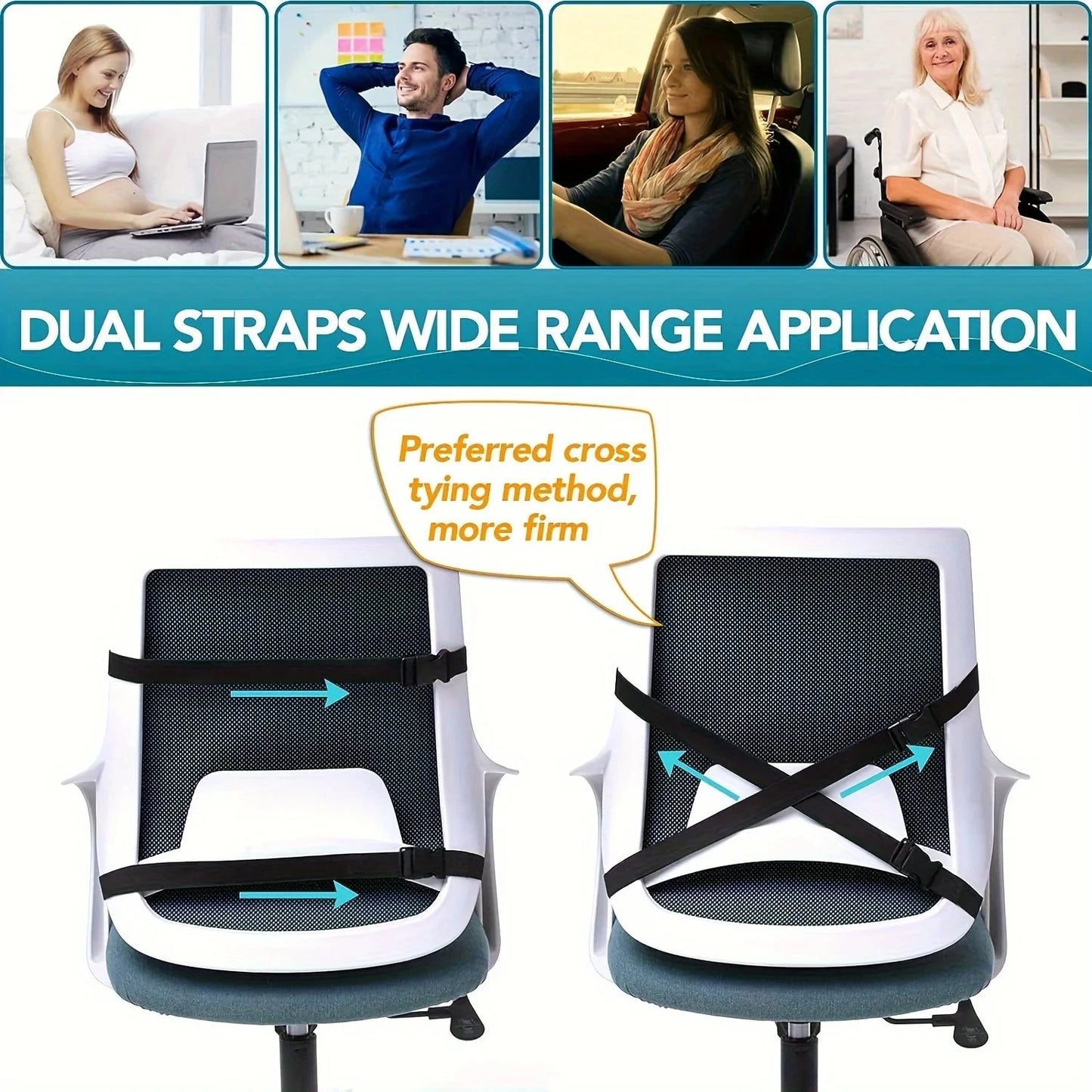 Ergonomic Memory Foam Lumbar Support Back Cushion Econic Blanks